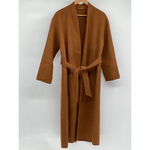 & Other Stories Paris Atelier Coat Long Women 0 Camel Brown Wool Blend Belted